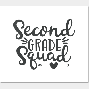 Second Grade Squad Funny Kids School Back to School Posters and Art